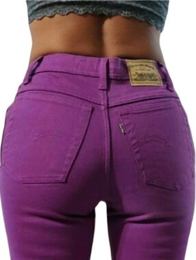 Deadstock Vintage Levi's 900 Series Fuchsia Stretch Highwaisted Denim Jeans